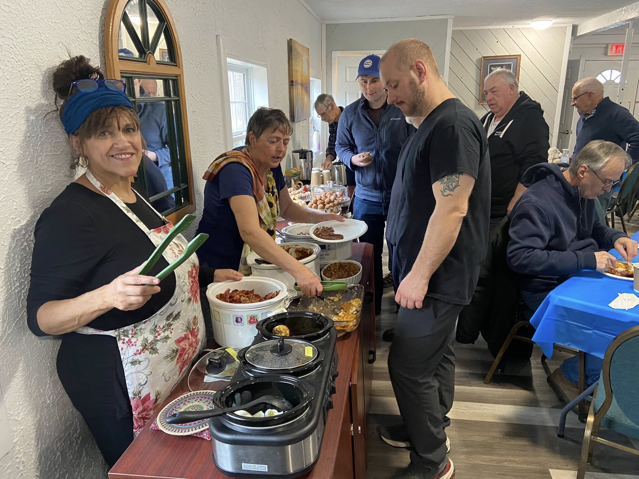 Parishioners enjoying fellowship